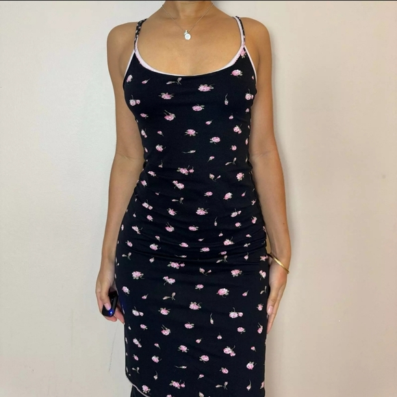 Vintage Italian Y2K Ditsy midi dress Coquette - Picture 6 of 8